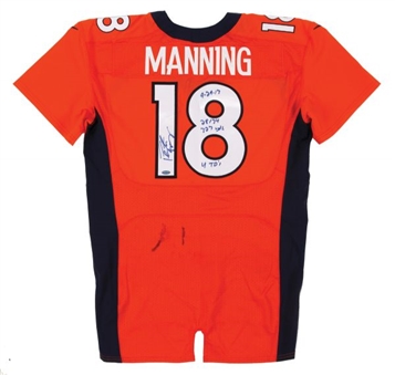 2013 Peyton Manning Denver Broncos Game Worn & Signed Jersey vs Philadelphia Eagles 9/29/13 (Broncos and Panini LOA)